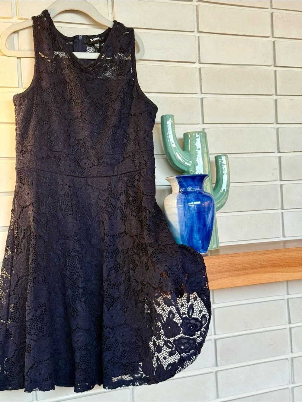 Zunie Navy Lace Dress * Girls Size 10 * Sleeveless * Fully Lined